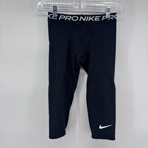 Nike Pro‎ Black Training Capri Leggings Compression Athletic Gym Kids